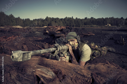 Photo: Soldier on battle field Soldier on battle field