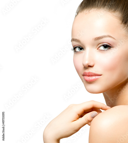 Photo: Beauty Teenage Girl Portrait isolated on a White Background Beauty Teenage Girl Portrait isolated on a White Background