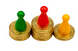 canvas print picture - Spielfiguren auf Münzen