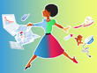 Woman balancing work and family