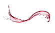 Red wine splash over white background