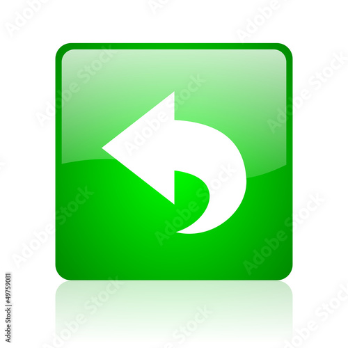 Illustration: back green square web icon on white background back green square web icon on white background