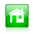 home green square web icon on white background