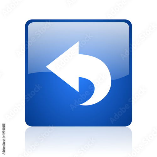 Illustration: back blue square glossy web icon on white background back blue square glossy web icon on white background
