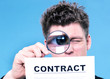 Businessman with magnifying glass