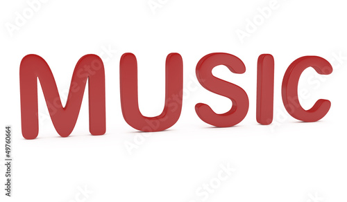 Illustration: Word Music isolated on white Word Music isolated on white