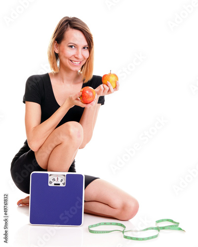 Photo: Portrait young healthy woman dieting concept Portrait young healthy woman dieting concept