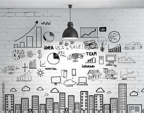 Photo: business concept on wall business concept on wall