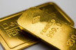 Close-up of fine gold ingots