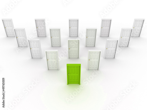 Illustration: Many doors. 3d Many doors. 3d