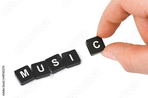 Photo: Hand and word Music Hand and word Music
