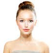 Beauty Girl. Beautiful Young Woman with Fresh Clean Skin
