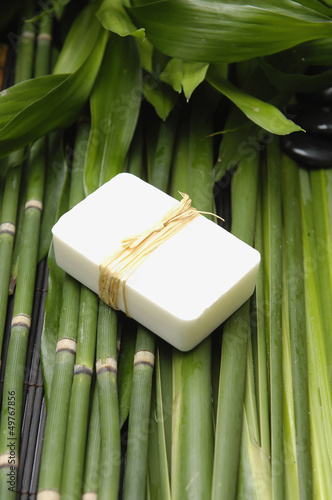 Photo: hand made soap on bamboo grove hand made soap on bamboo grove