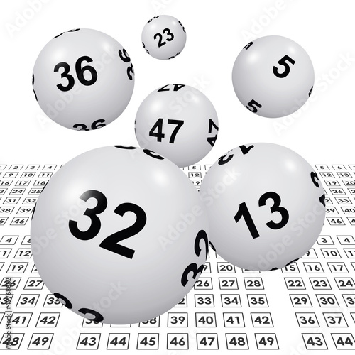 Illustration: Grilles et boules de loto blanches Grilles et boules de loto blanches