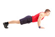 Male athlete in a sportswear doing push ups