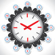 Man's Face showing different number od a clock stock vector