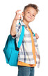 Boy with backpack