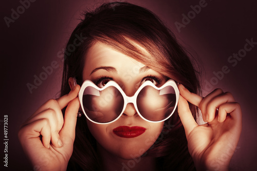 Photo: Face Of Cool Fashion Woman In Retro Summer Love Face Of Cool Fashion Woman In Retro Summer Love