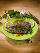 beef steack with garlic and mixed herbs