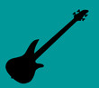 Bass-guitar with blue background