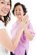 Photo: Asian family hand to hand. Asian family hand to hand.