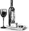 grape wine and cheese