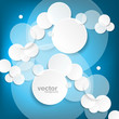 Abstract bubble circles blue colorful background vector