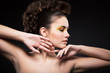 Femininity. Muse. Profile of Young Woman with Clean Healthy Skin