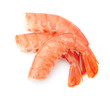 Shrimps close up on white