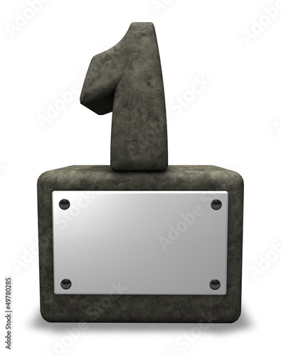 Illustration: nummer eins aus stein nummer eins aus stein
