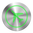 Edelstahl Flugzeug Button Grün