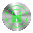 Edelstahl Geöffnet Button Grün