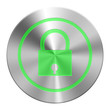Edelstahl Verschlossen Button Grün