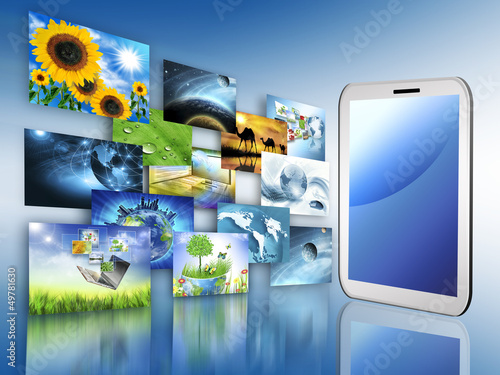 Illustration: Television and internet production technology concept Television and internet production technology concept