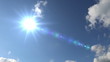 solar panels, sky, sun and three 3d animations in one