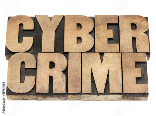 Photo: cyber crime in wood type cyber crime in wood type