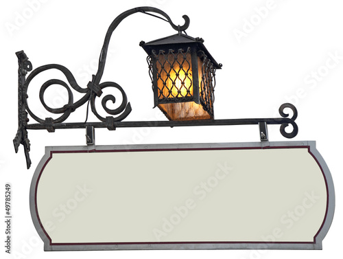 Photo: Signboard with lantern Signboard with lantern