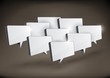 3D rectangular speech bubbles in a group