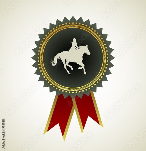 Vector: Horse symbol award rosette Horse symbol award rosette