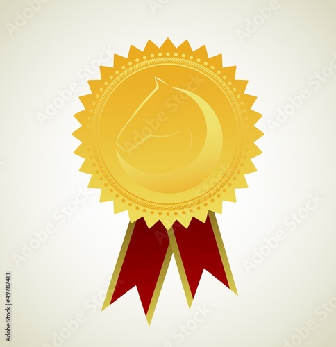 Vector: Horse symbol award rosette Horse symbol award rosette