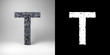 Letter T with alpha matte for easy isolation