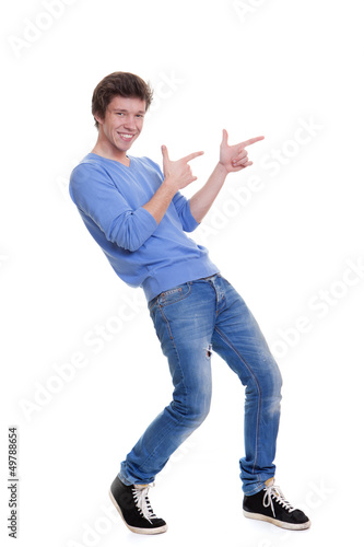 Photo: happy teen pointing happy teen pointing