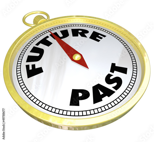 Illustration: Future Past Compass Lead You to New Opportunity Future Past Compass Lead You to New Opportunity