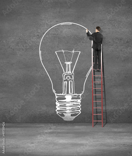 Photo: man drawing lamp man drawing lamp