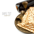 Matzo and wine for passover seder celebration