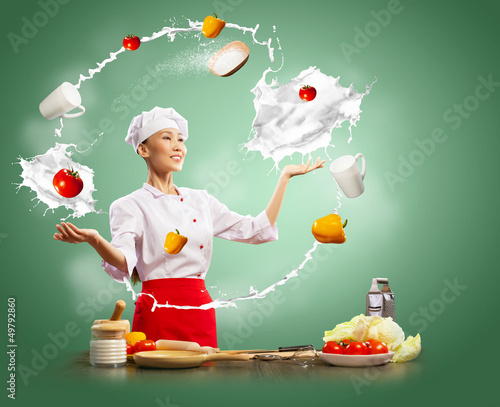 Photo: juggler female cook juggler female cook
