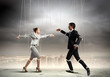 Puppet businesspeople
