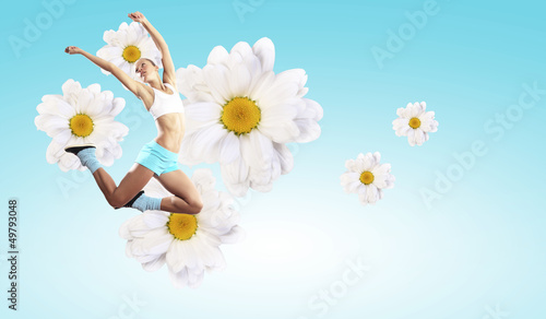 Photo: Image of sport woman jumping Image of sport woman jumping