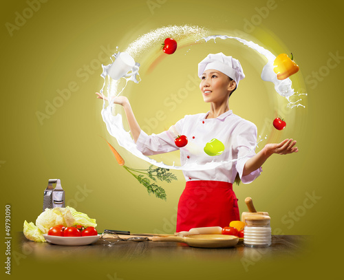Photo: juggler female cook juggler female cook