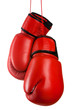 Pair of red leather boxing gloves